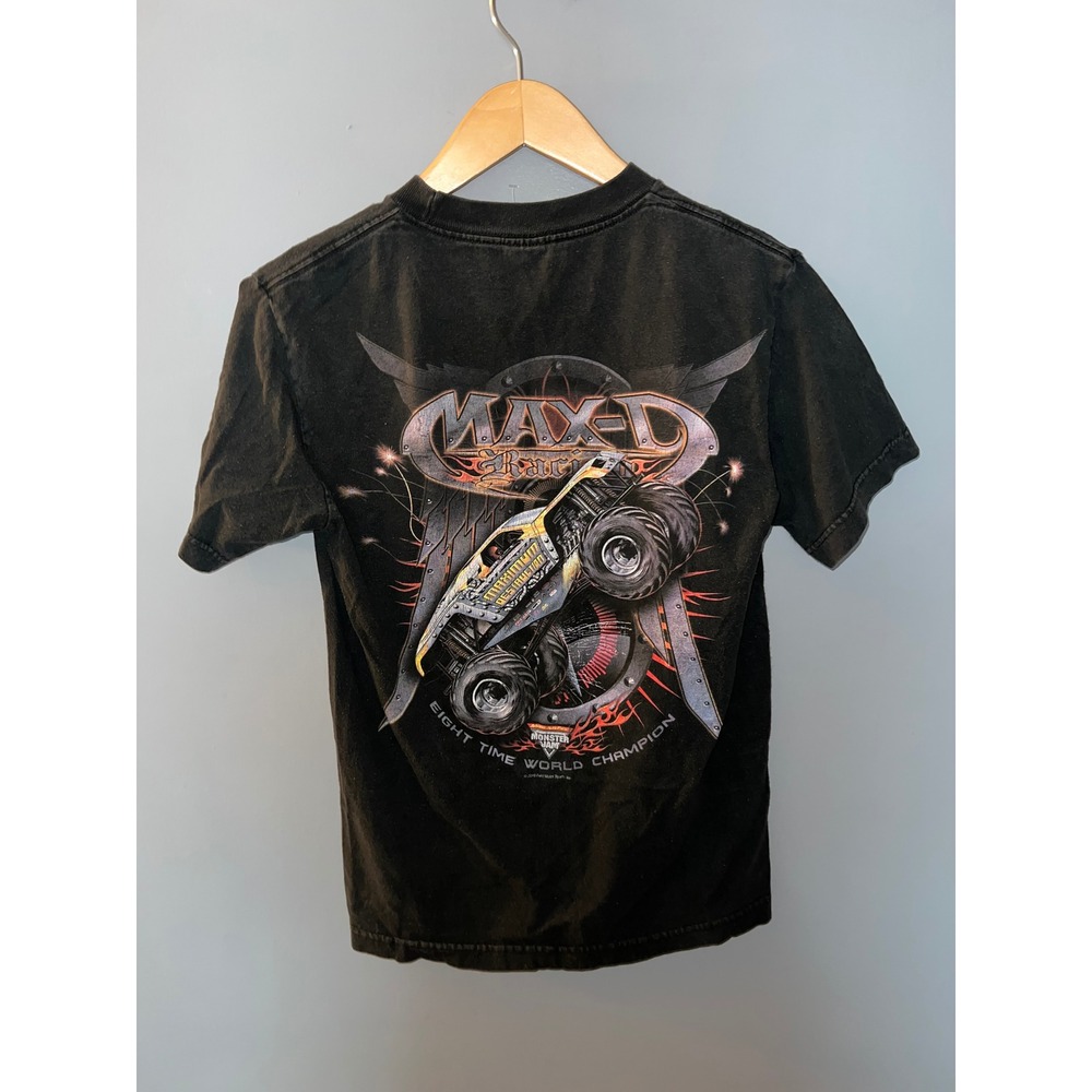 Vintage Alstyle Monster Jam Max-D Racing T-Shirt Black Double Sided‎ Graphic Tee